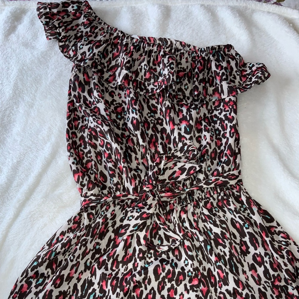 Colored Leopard Romper with belt